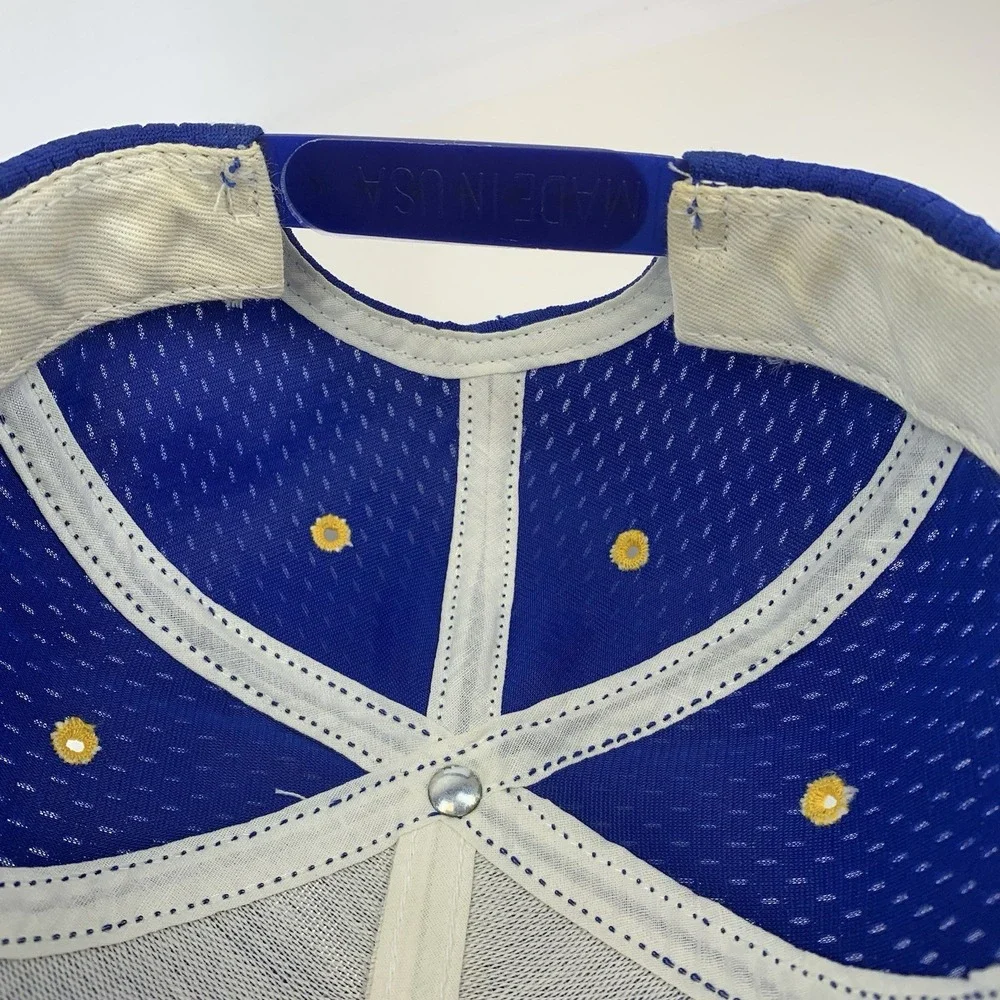 SM High School Hat Blue Gold M-L Adjustable Snapback Baseball Cap Vintage DeLong